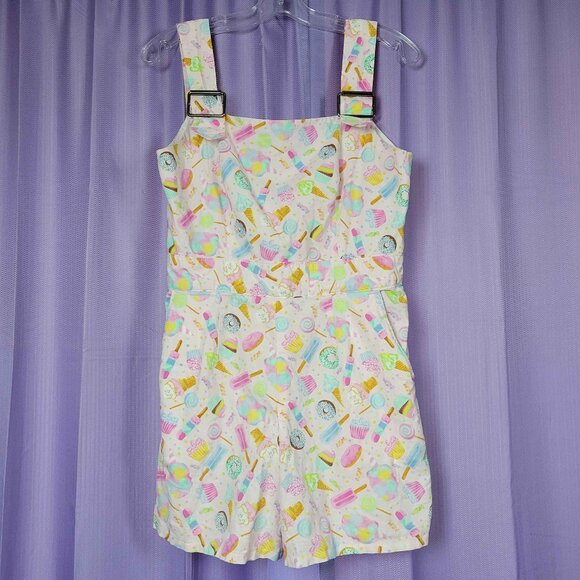 Handmade Candy Print Overall Romper - Picture 1 of 4